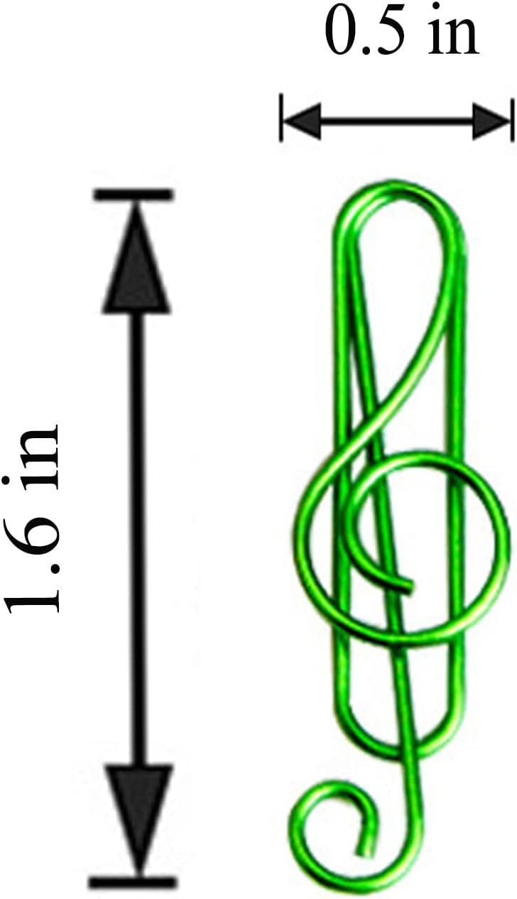 COUKASO Paper Clips Cute Musical Note Shape Paper Clip for Music Enthusiast for Party Invitation Card Notebook Files Office School Supplies (50 Pcs Musical Note Shape) - Image 2